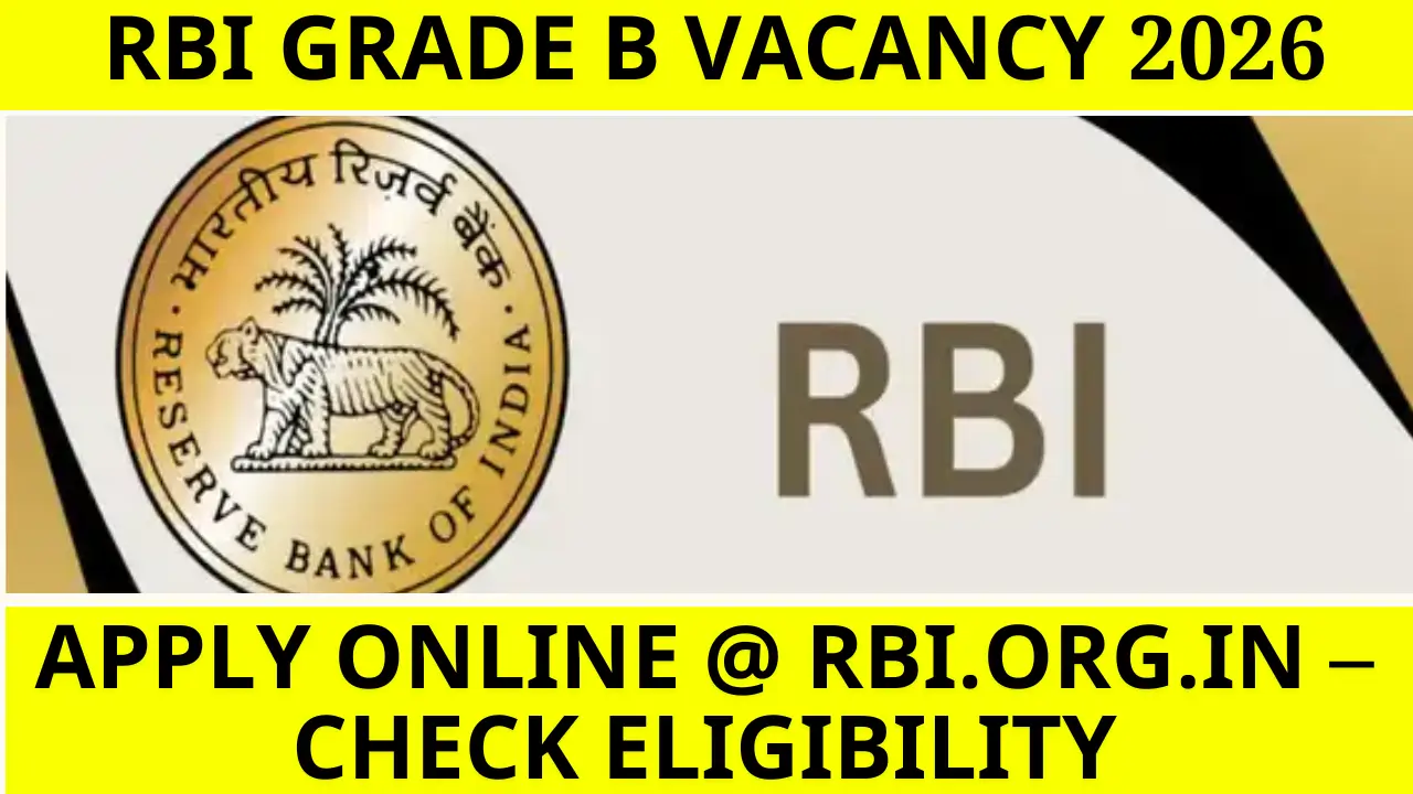 RBI Grade B Vacancy 2026: Apply Online @ rbi.org.in – Check Eligibility