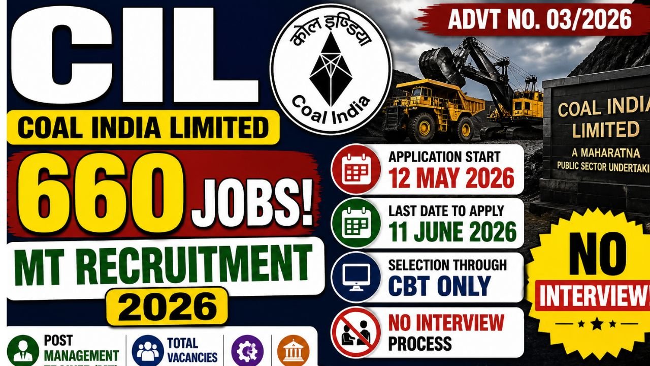 Coal India CIL Management Trainee MT Recruitment 2026