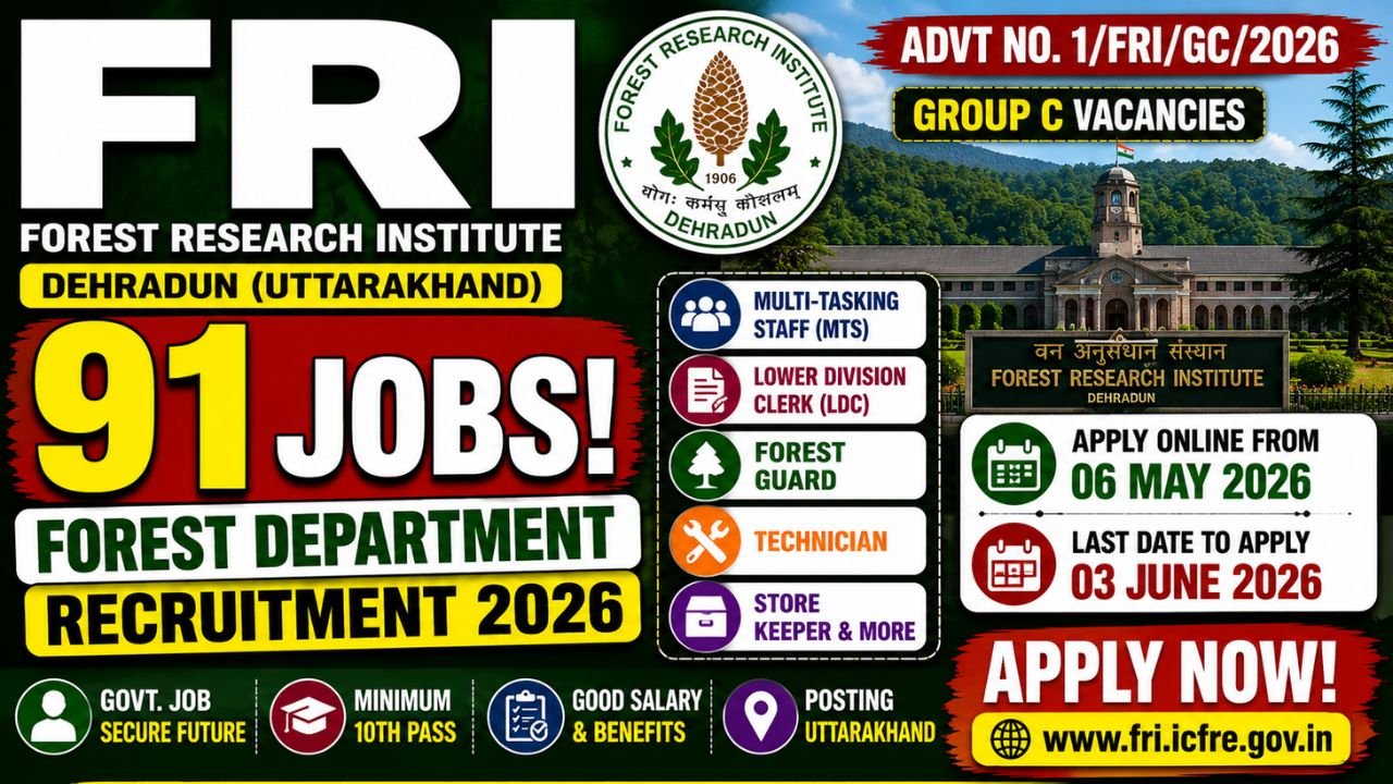 FRI Dehradun Group C Recruitment 2026
