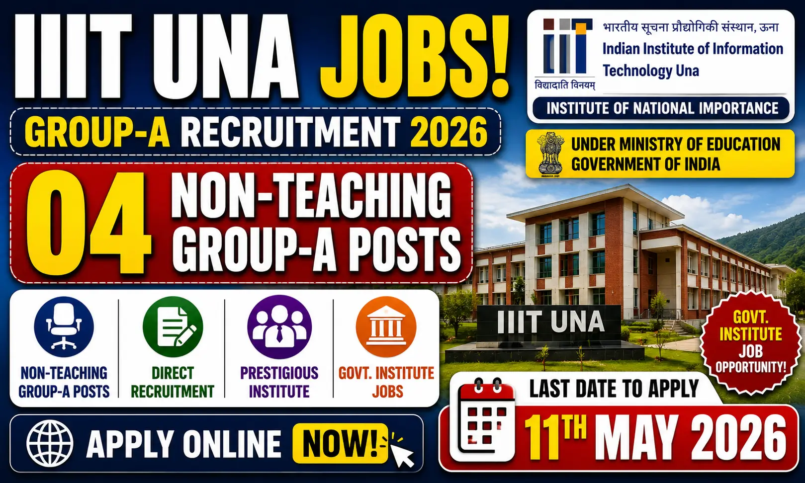 IIIT Una Recruitment 2026 Notification Out – Apply Online for Non-Teaching Posts