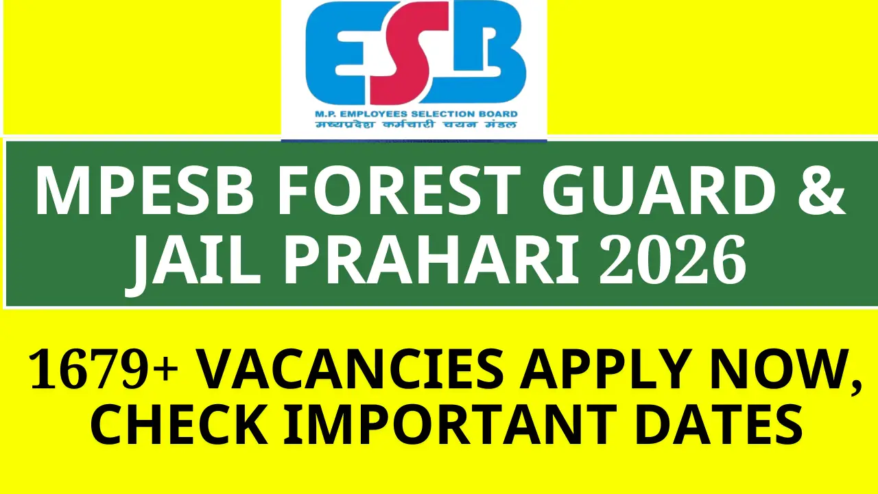MPESB Forest Guard & Jail Prahari 2026 Apply Online @ esb.mp.gov.in – Important Dates